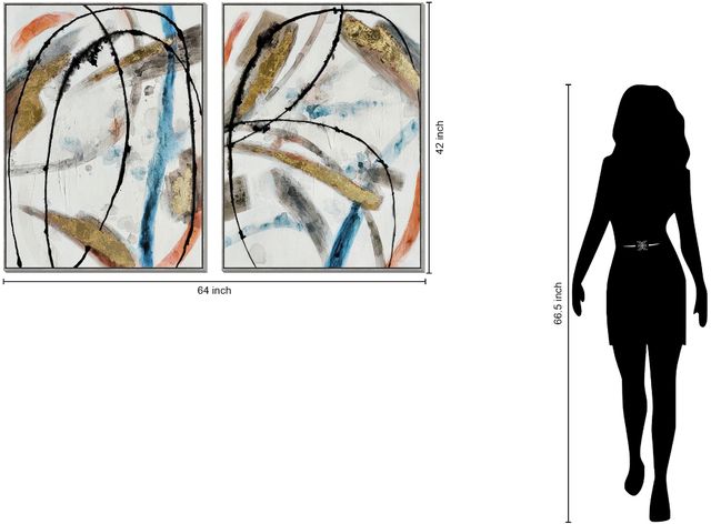 Classy Living 2-Piece Modern Momentum Abstract Duo Wall Art Set-2
