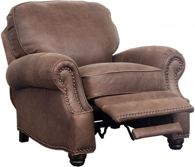 BarcaLounger® Longhorn Sanded Dark Bomber Leather Manual Recliner-1