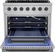 Hauslane HausPro Range 36" Stainless Steel Pro-Style Gas Range with Black Stainless Steel Knobs-2