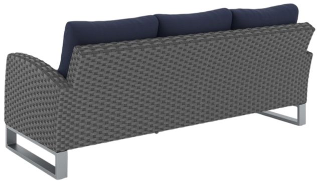 New Classic® Home Furnishings Fiji 4-Piece Blue Aluminum/Fabric/Wicker Outdoor Conversation Set-4