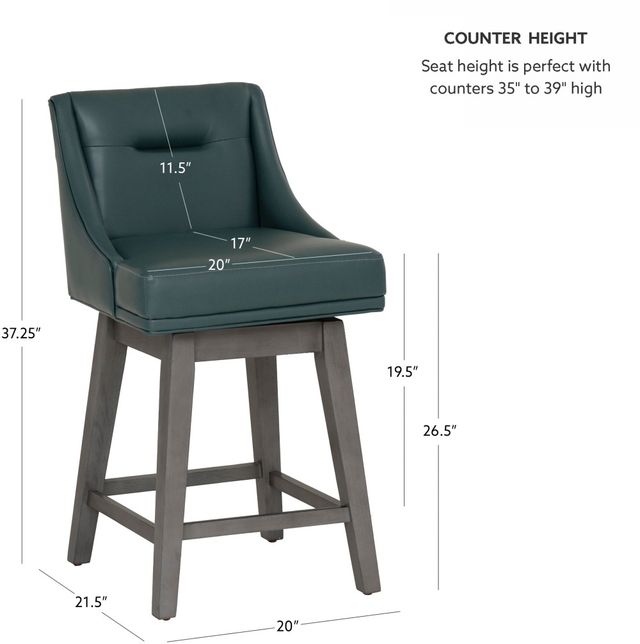 Powell® Beckett 2-Piece Gray/Dark Green Counter Stool Set-2