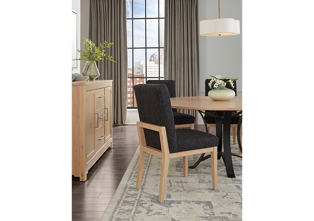 Artisan & Post by Vaughan-Bassett Crafted Cherry Dining by Ben & Erin Napier Bleached Cherry 48" Round Table with Black Base-1