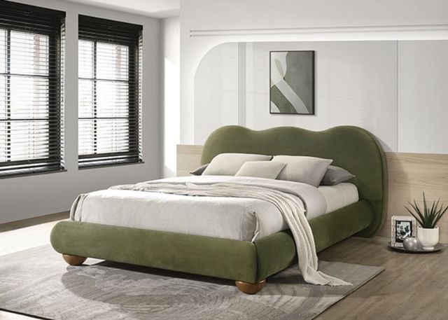 Furniture of America® Finamore Olive Green King Panel Bed-0