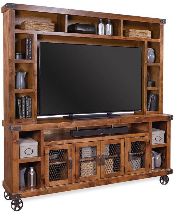 aspenhome® Industrial Fruitwood 96" Console and Hutch-0