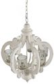 A & B Home Cream Wood Chandelier-1
