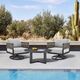 Armen Living Alegria Black/Gray Aluminum/Fabric Outdoor Swivel Chair-1