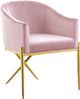 Meridian Furniture Xavier Pink/Gold Velvet Dining Chair-0