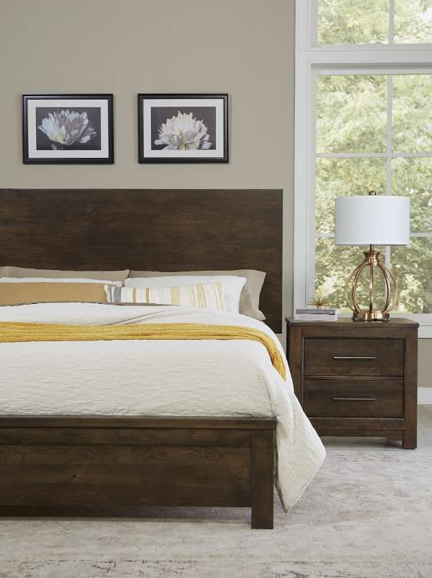 Artisan & Post by Vaughan-Bassett Crafted Cherry by Ben & Erin Napier Dark Cherry Queen Plank Panel Bed-2