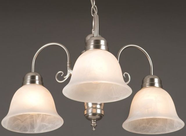 YHD Manzanita Satin Nickel/White 3-Light Chandelier-4
