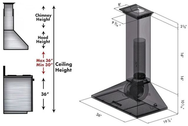 ZLINE 36" Stainless Steel Wall Mounted Range Hood -2