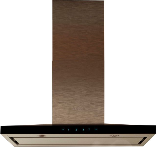 Elica Techne Series Lugano 30" Stainless Steel Wall Mounted Range Hood with Black Glass Trim-0