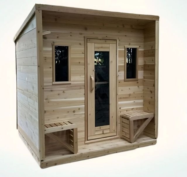 Pine 2 Window Cabin Outdoor Sauna Package-0