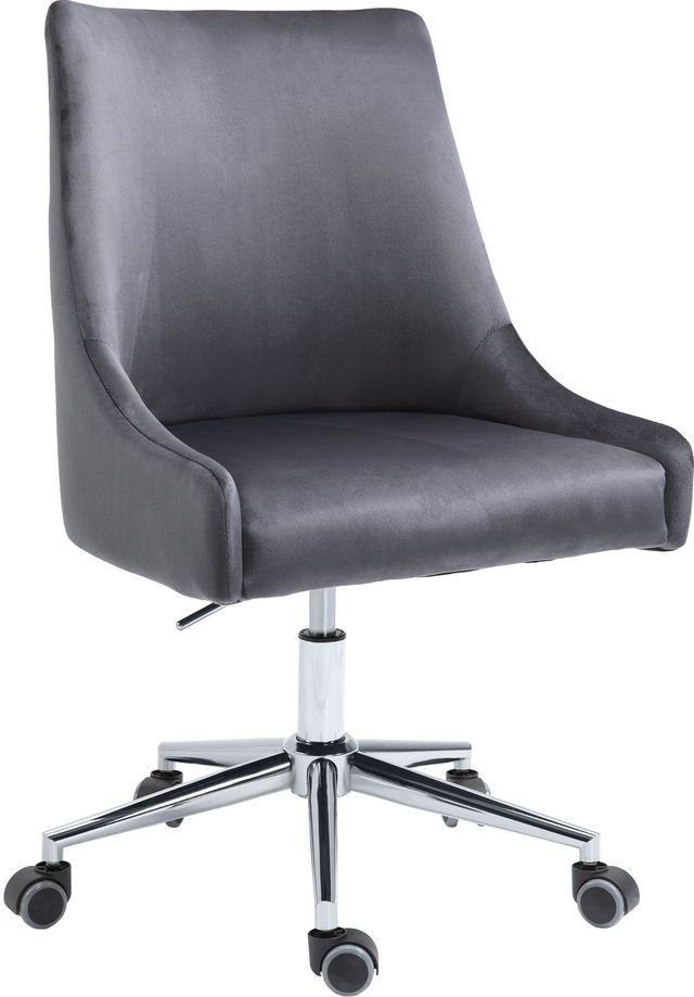 Meridian Furniture Karina Grey Velvet Office Chair-0