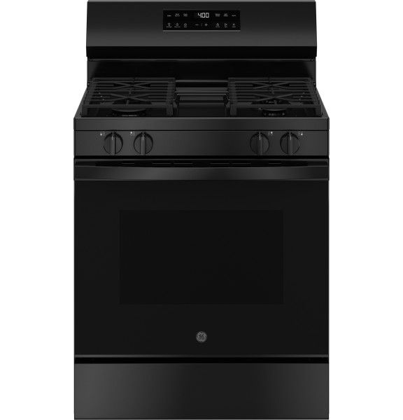 GE® 400 Series 30" Black Freestanding Gas Range-0