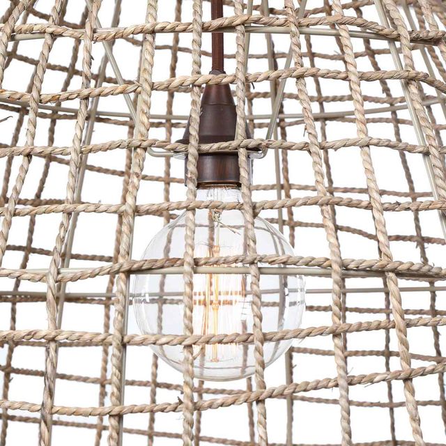 Uttermost® Cross Weave Natural Pendant-4