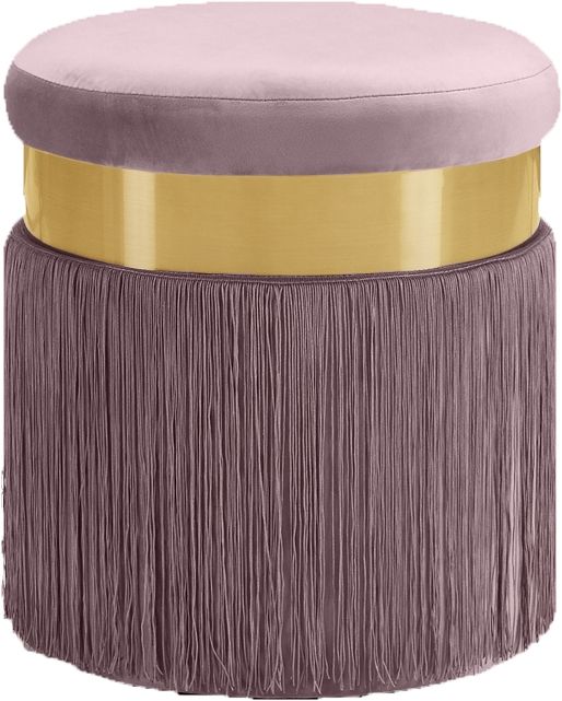 Meridian Furniture Yasmine Pink Velvet Stool-0
