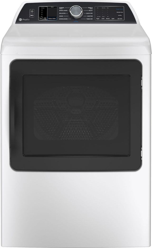 GE Profile™ 7.4 Cu. Ft. White Front Load Gas Dryer-0