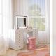 TOV Furniture Lola White Small Vanity Mirror-1