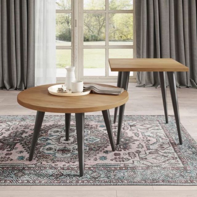 Jofran Inc. Prelude Suede End Table with Black Base-1