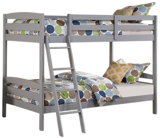 Furniture of America® Candice Gray Twin/Twin Bunk Bed-0