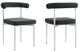 Armen Living Shannon 2-Piece Brushed Stainless Steel/Charcoal Upholstered Dining Side Chair Set-0