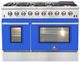 FORNO® Galiano 48" Stainless Steel Pro Style Gas Range with Blue Door-0