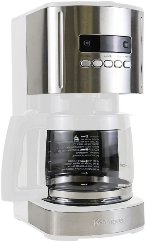 Kenmore® 12 Cup White and Stainless Steel Aroma Control Countertop Coffee Maker-0