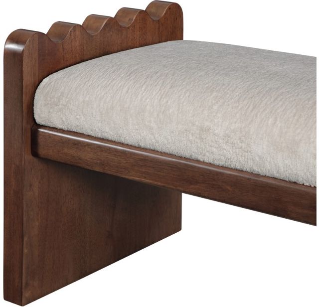 Meridian Furniture Sonia Beige/Walnut Bench-2