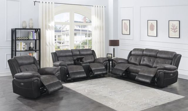 Coaster® Saybrook Charcoal and Black Tufted Cushion Power Sofa-4
