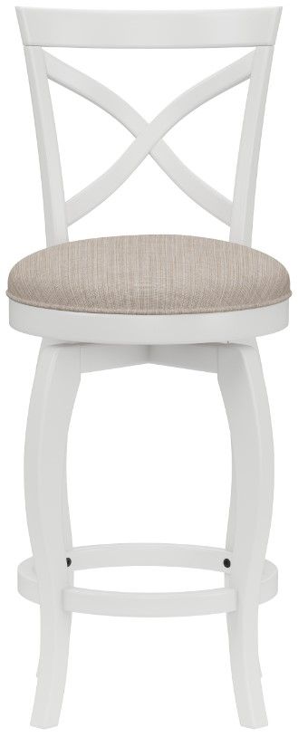 HH2 Home Ellendale White Swivel Counter Stool-1