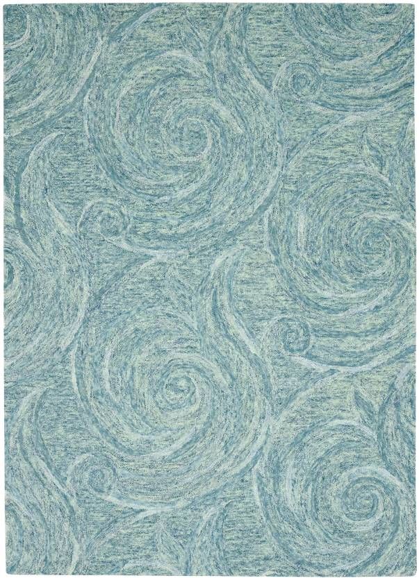 KAS Rugs Serenity Blue Waves 5'x7' Area Rug-0