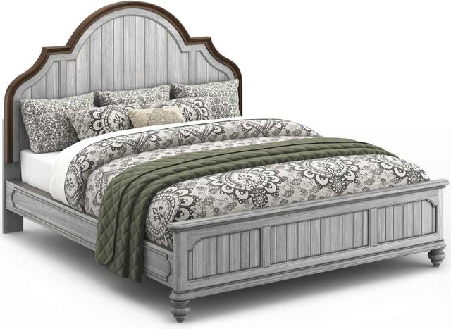 Flexsteel® Plymouth® Distressed Graywash California King Bed-0