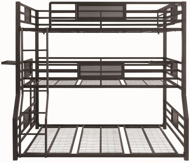 Coaster® Rogen Dark Bronze Triple Full/Twin XL/Queen Bunk Bed -0