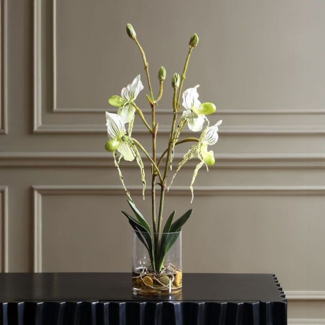 Uttermost® Lady Slipper Green/White Orchid-1