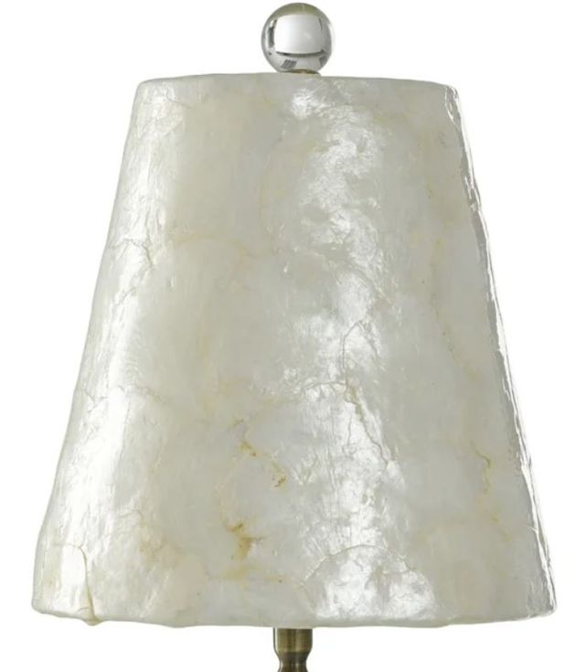 Stylecraft Capiz Aged Brass/Stainless Steel Slim Buffet Lamp-2