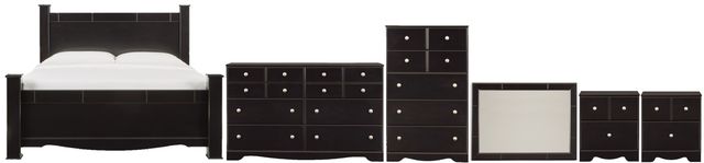 Signature Design by Ashley® Mirlotown 6-Piece Almost Black King Poster Bed Set-0