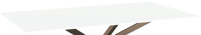 Amisco Customizable Asterisk White Glass 72" Rectangular Table with Starburst Stand-1
