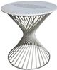 A & B Home White Marble Table with Chrome Base -0