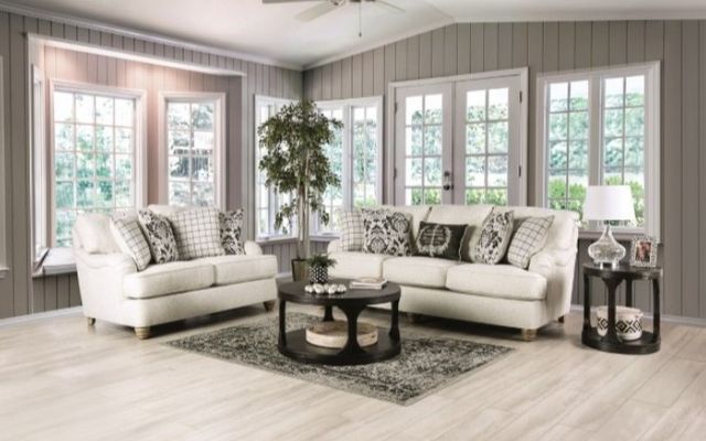 Furniture of America® Mossley Ivory Loveseat-1