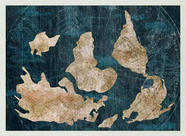 Classy Art Industrial Map by CAD Designs Mirrored Frame Wall Art-1