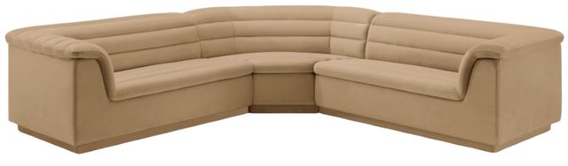 Meridian Furniture Cascade 3-Piece Camel Velvet Sectional-0