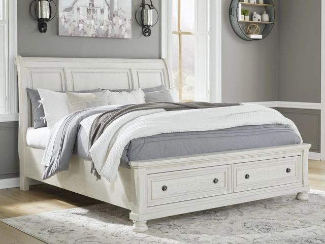 Signature Design by Ashley® Robbinsdale Antique White Queen Panel Headboard-1