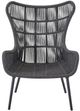 Universal Explore Home™ Coastal Living Outdoor Hatteras Canvas Natural/Charcoal Aluminum/Rope Chair-5