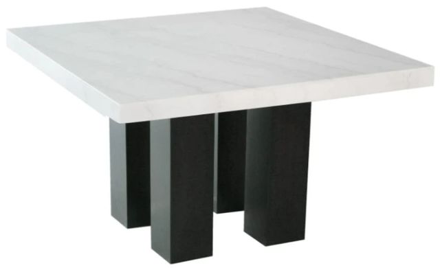 Steve Silver Co. Camila White Square Dining Table with Ebony Base-0