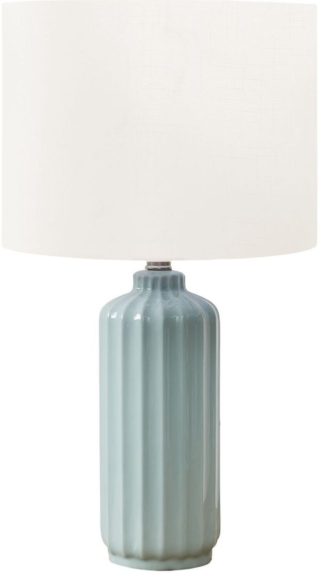 Monarch Specialties Inc. Green Ceramic Table Lamp with Ivory Shade-0