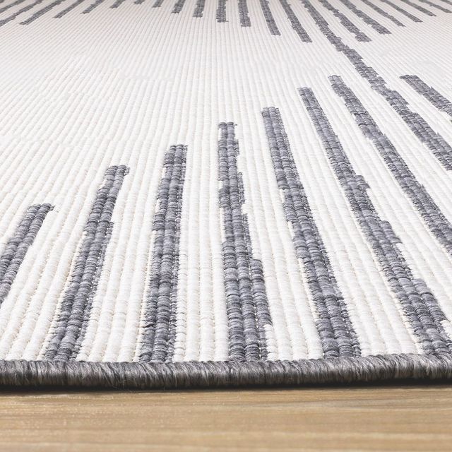 Kalora Interiors Bristol Cream/Grey 5'x8' Style 2 Indoor/Outdoor Area Rug-1