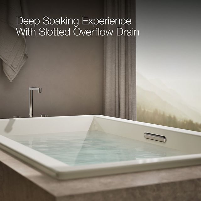 KOHLER® Underscore® Biscuit 72" x 42" Heated Whirlpool Bath-4