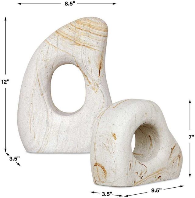 Uttermost® Stone Flow 2-Piece Natural Indoor-Outdoor Sculpture Set-2