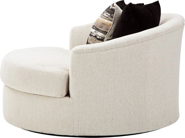 Ashley® Cambri Snow Oversized Round Swivel Chair-2