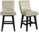 Elements International Villanova Beige/Espresso Swivel Counter Stool-4